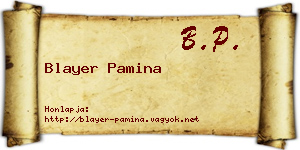 Blayer Pamina névjegykártya